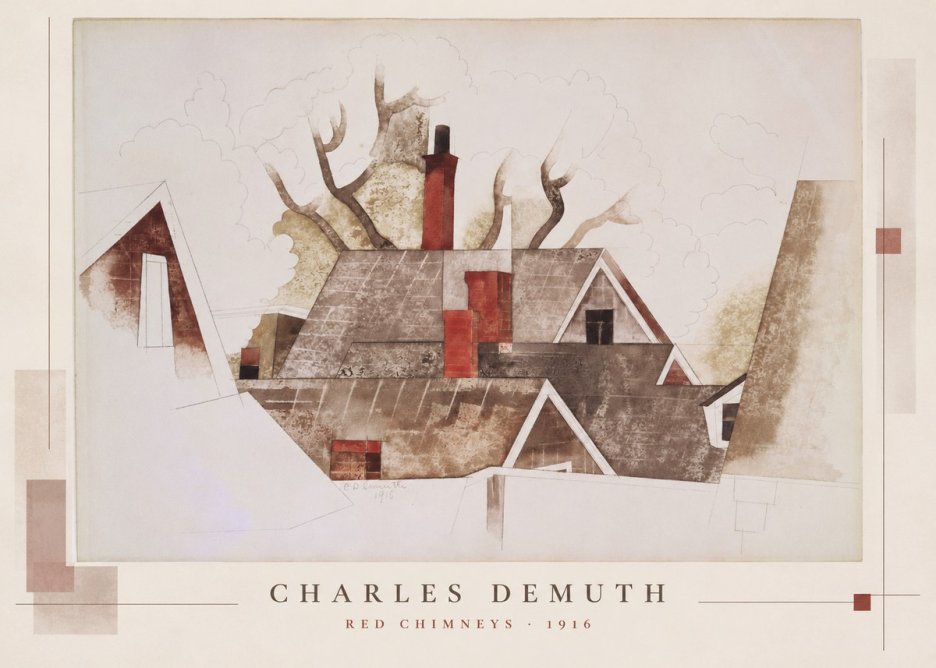 Charles Demuth Red Chimneys No5 - Plakat