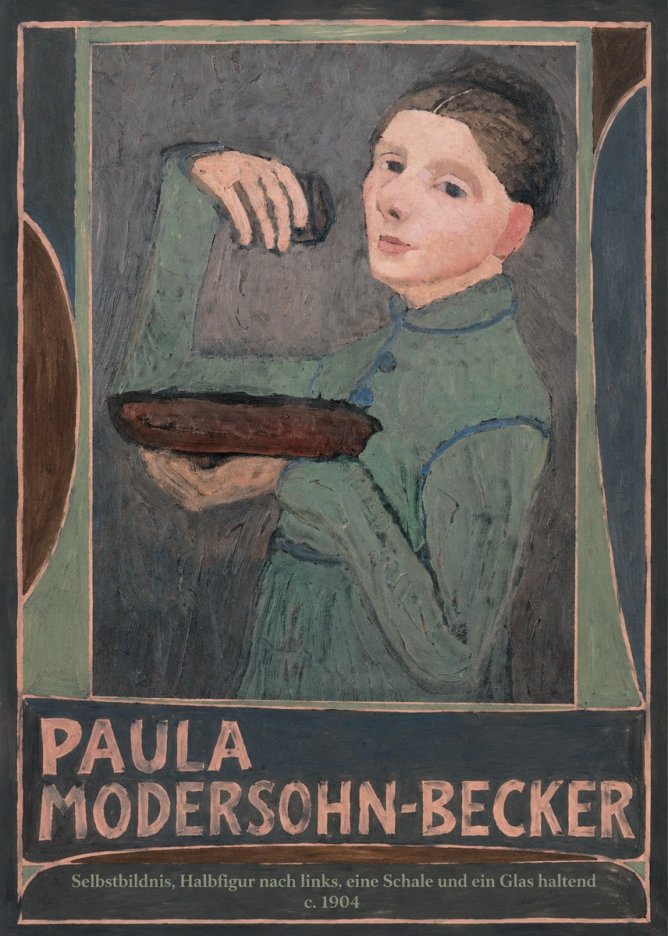 Paula Modersohn-Becker Selbstbildnis, Halbfigur Nach Links, Eine Schale Und Ein Glas Haltend No5 - Plakat