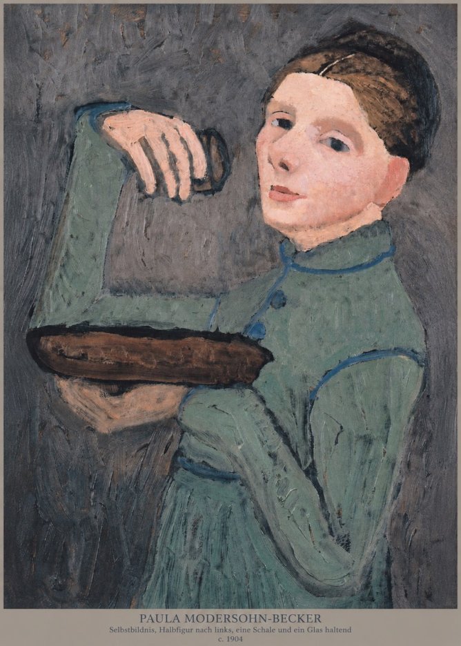 Paula Modersohn-Becker Selbstbildnis, Halbfigur Nach Links, Eine Schale Und Ein Glas Haltend No6 - Plakat