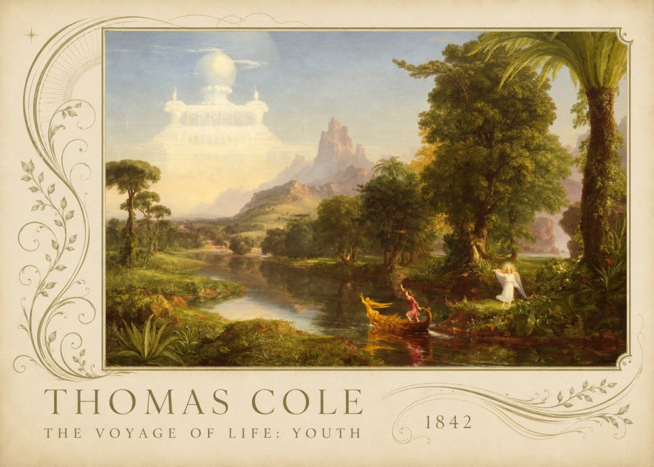Thomas Cole The Voyage of Life: Youth III No2 - Plakat