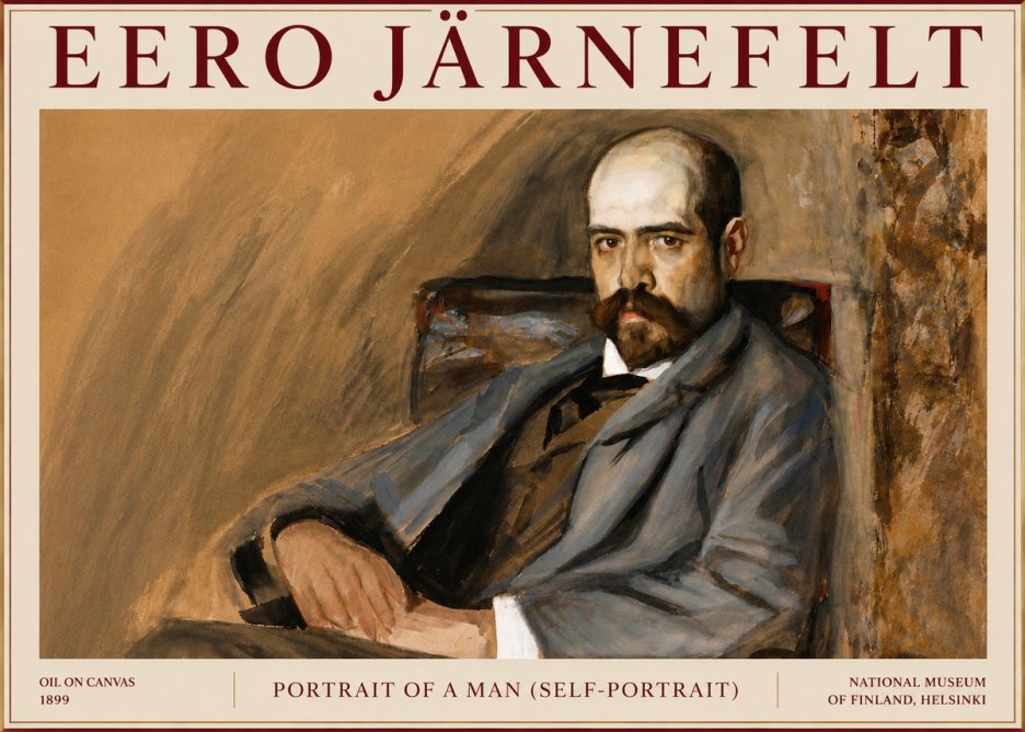 Eero Järnefelt Portrait of a Man (Self-portrait) No5 - Plakat