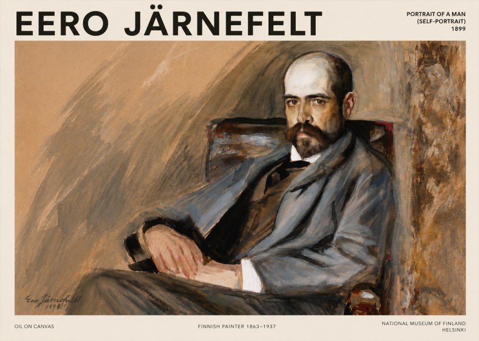 Eero Järnefelt Portrait of a Man (Self-portrait) No6 - Plakat