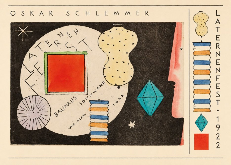 Oskar Schlemmer Laternenfest No6 - Plakat