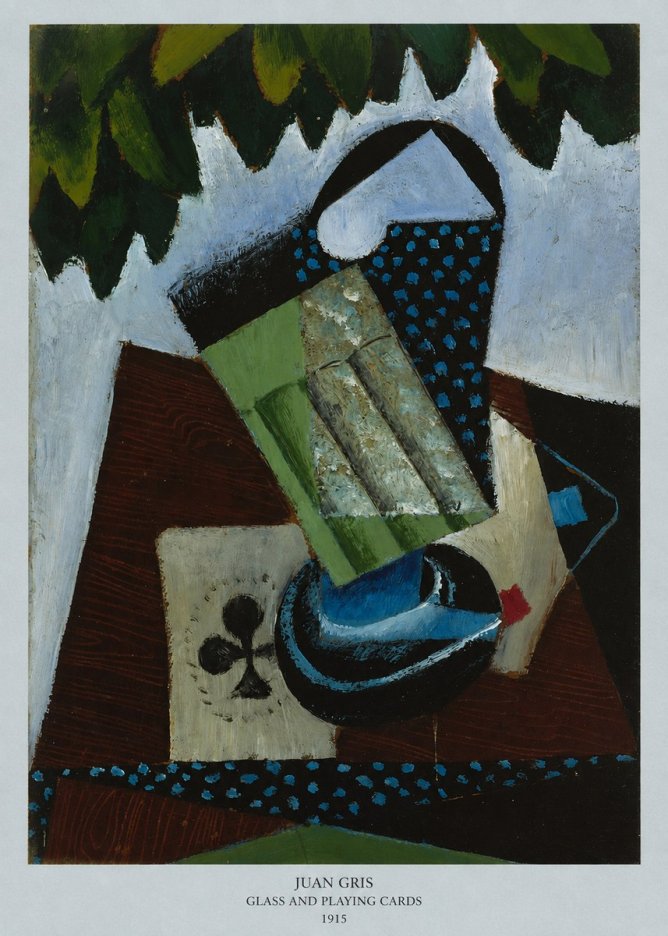 Juan Gris Glass and Playing Cards No6 - Plakat