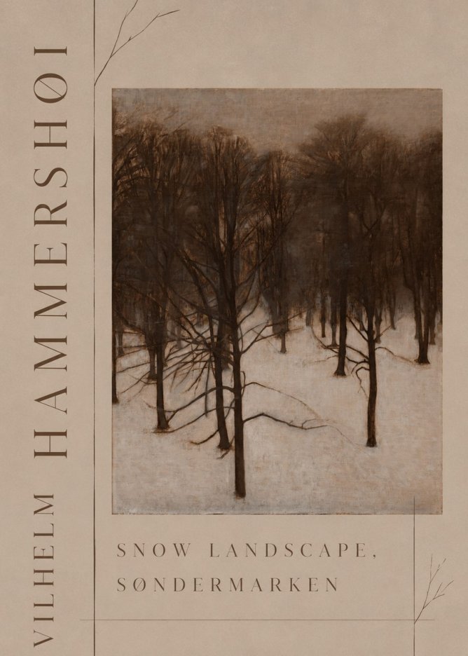Vilhelm Hammershøi Snow Landscape, Søndermarken No3 - Plakat