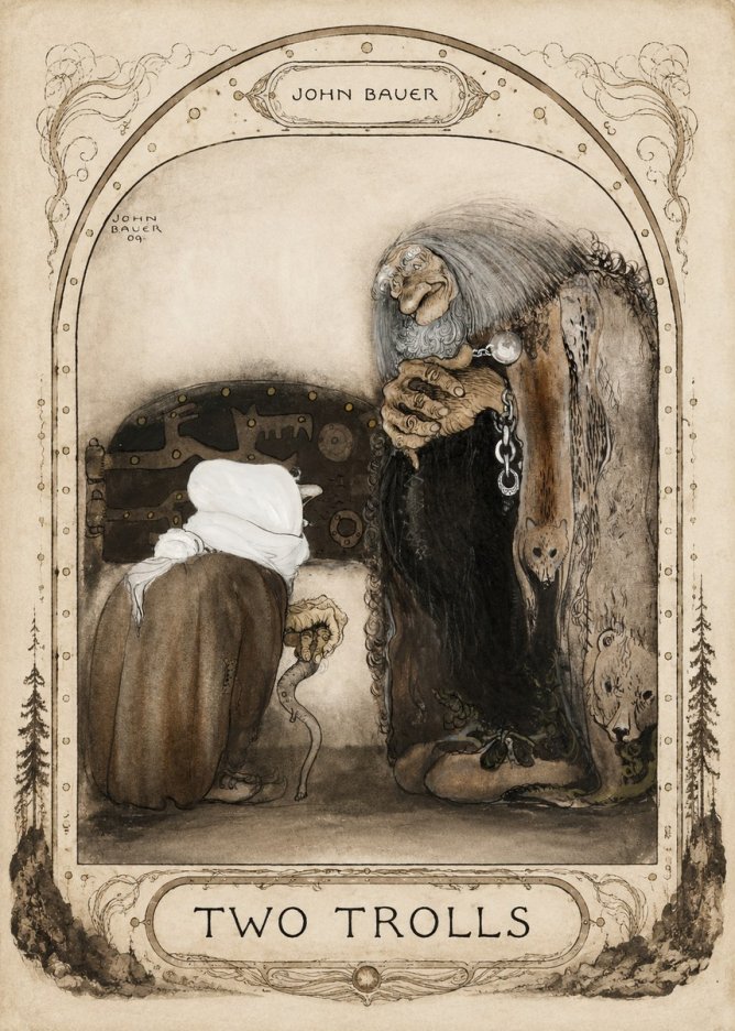 John Bauer Two Trolls No3 - Plakat