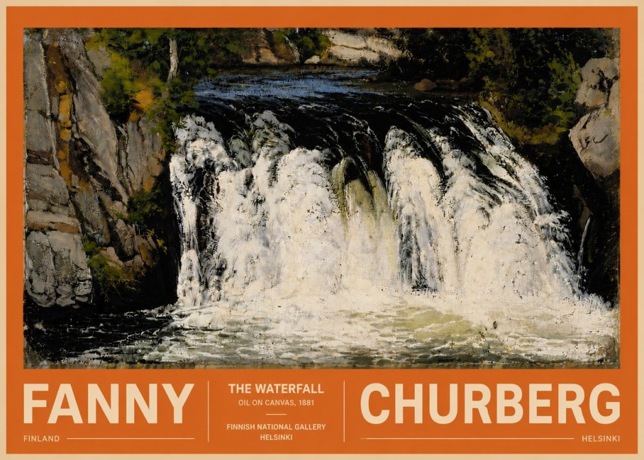 Fanny Churberg The Waterfall No5 - Plakat