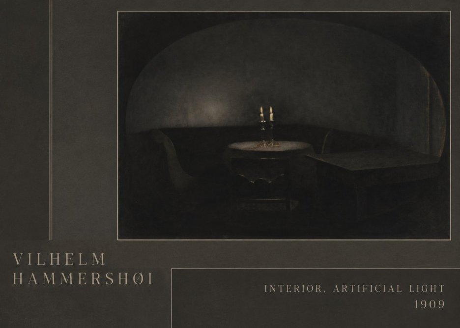Vilhelm Hammershøi Interior, Artificial Light No2 - Plakat