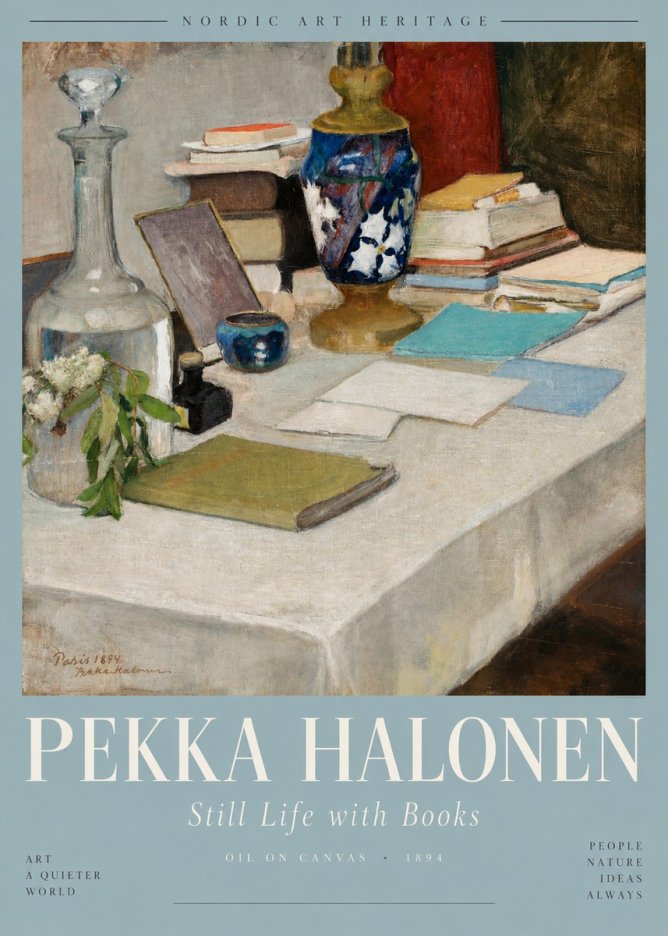 Pekka Halonen Still Life with Books No5 - Plakat