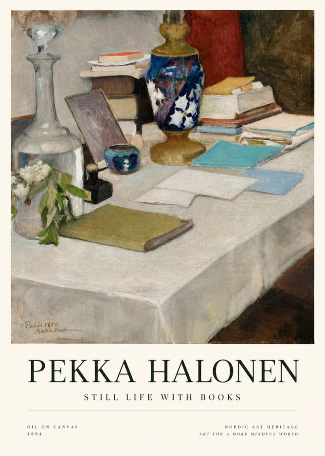 Pekka Halonen Still Life with Books No6 - Plakat
