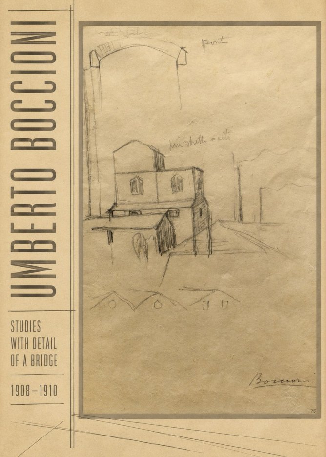 Umberto Boccioni Studies with Detail of a Bridige No5 - Plakat