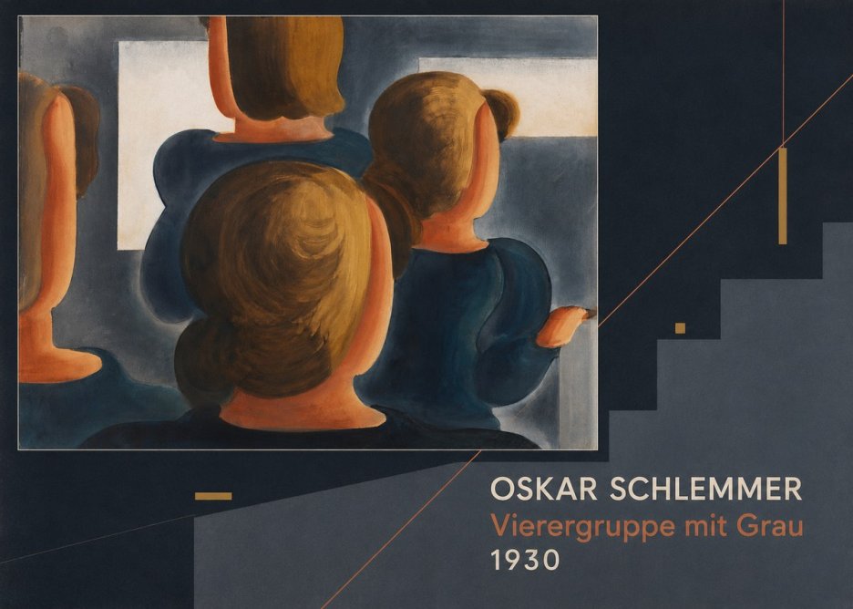 Oskar Schlemmer Vierergruppe Mit Grau No6 - Plakat
