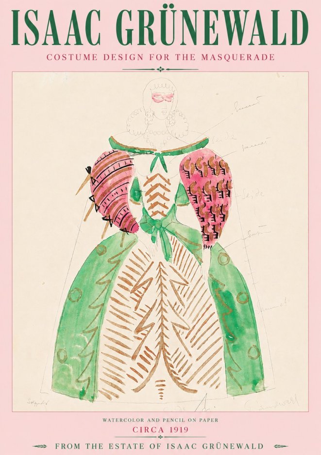 Isaac Grünewald Costume Design for the Masquerade No4 - Plakat