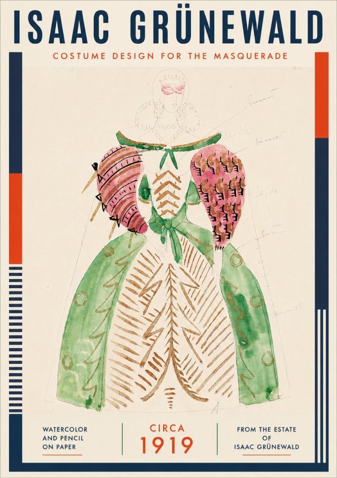 Isaac Grünewald Costume Design for the Masquerade No5 - Plakat