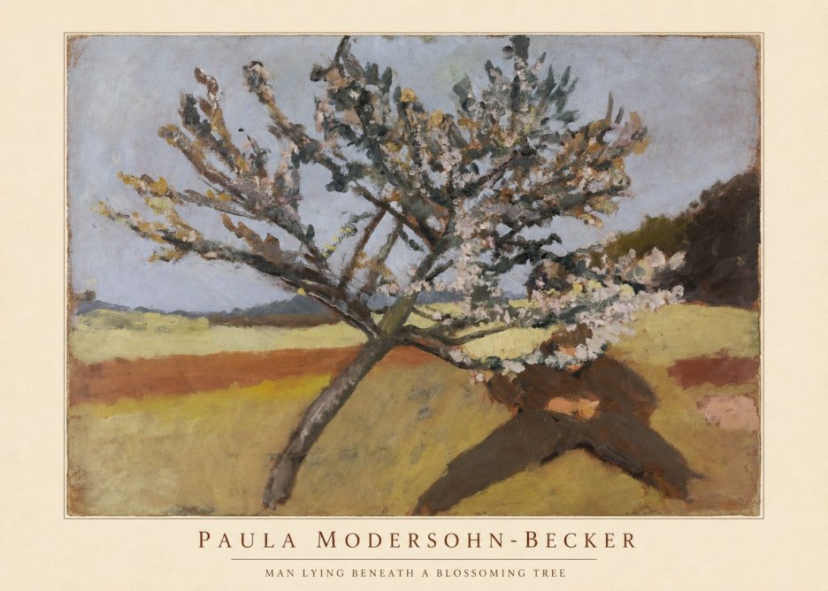 Paula Modersohn-Becker Man Lying Beneath a Blossoming Tree No5 - Plakat