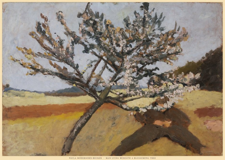 Paula Modersohn-Becker Man Lying Beneath a Blossoming Tree No6 - Plakat