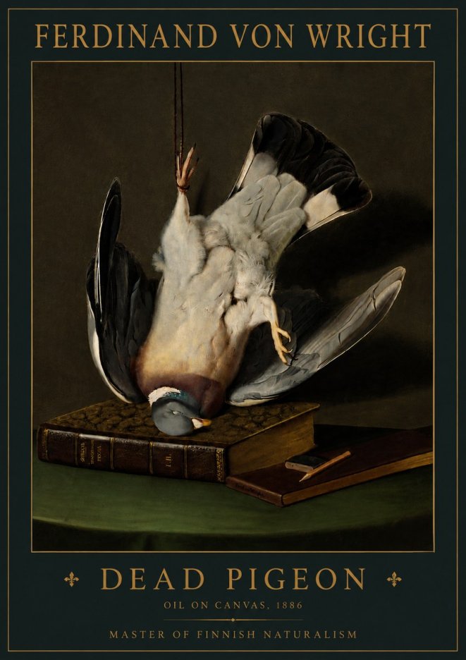 Ferdinand von Wright Dead Pigeon No5 - Plakat