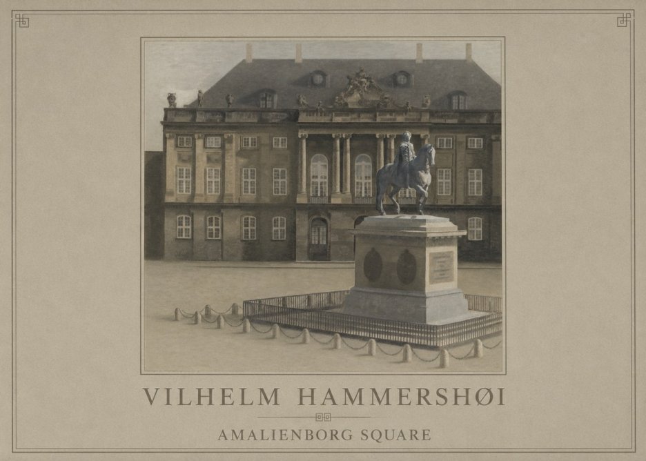 Vilhelm Hammershøi Amalienborg Square II No1 - Plakat