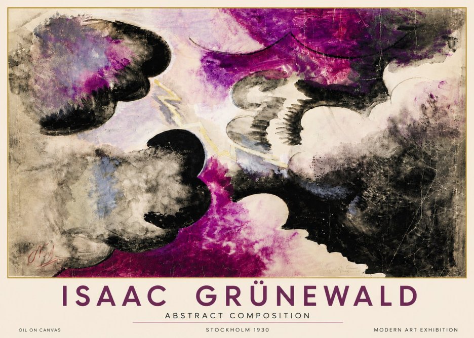 Isaac Grünewald Abstract Composition No6 - Plakat