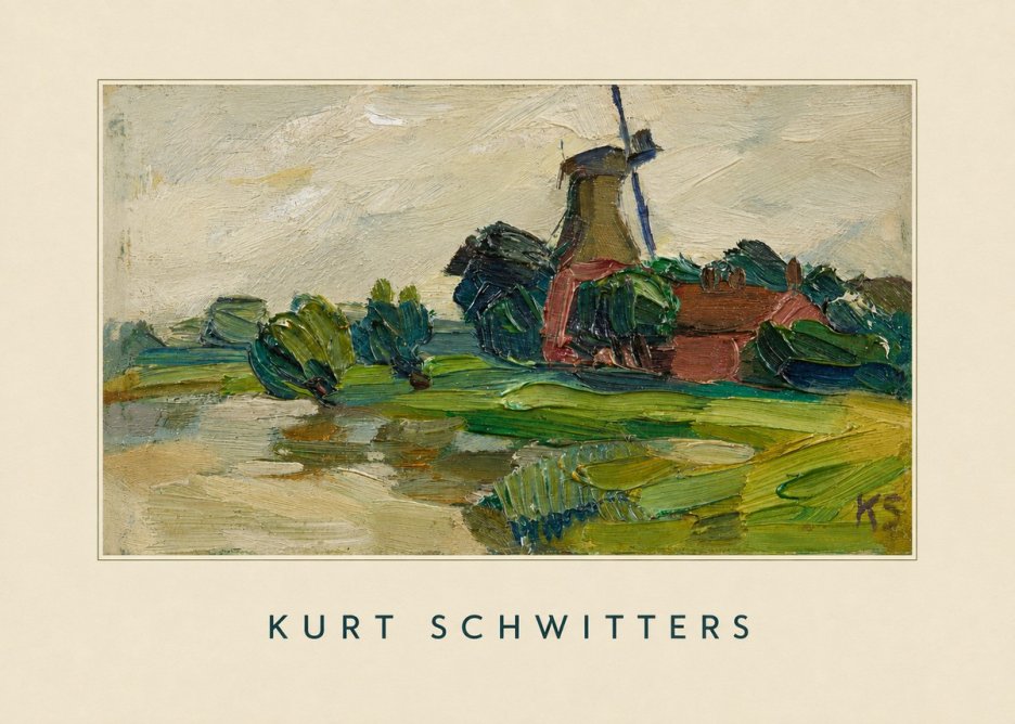 Kurt Schwitters Landscape with Windmill No5 - Plakat