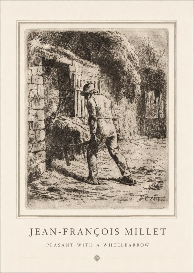 Jean-François Millet Peasant with a Wheelbarrow No4 - Plakat