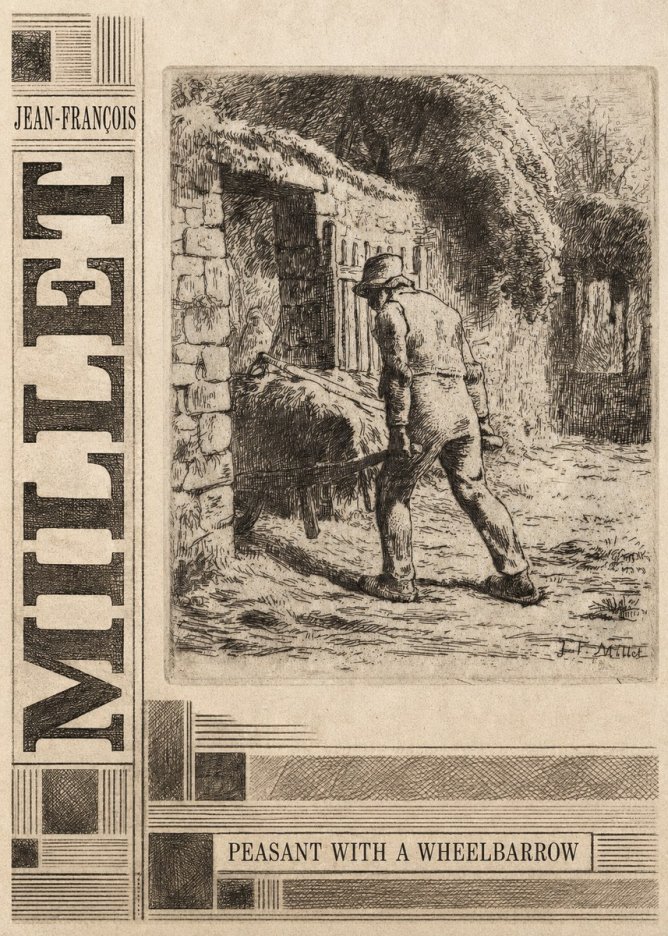 Jean-François Millet Peasant with a Wheelbarrow No5 - Plakat