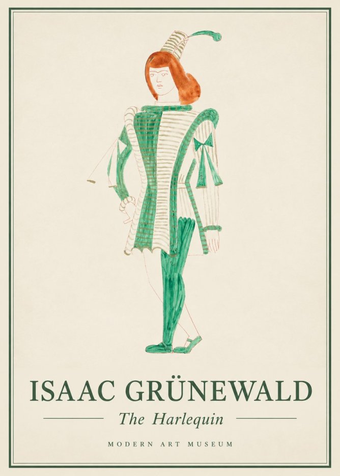 Isaac Grünewald The Harlequin No1 - Plakat