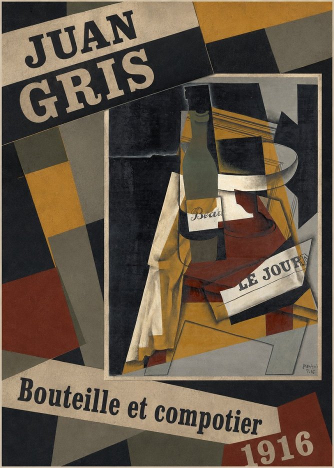 Juan Gris Bouteille Et Compotier No4 - Plakat