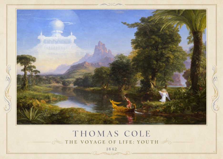 Thomas Cole The Voyage of Life: Youth IV No1 - Plakat