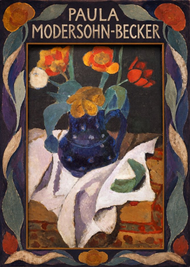 Paula Modersohn-Becker Still Life with Blue Jug and Flowers No3 - Plakat