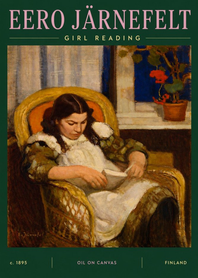 Eero Järnefelt Girl Reading No3 - Plakat