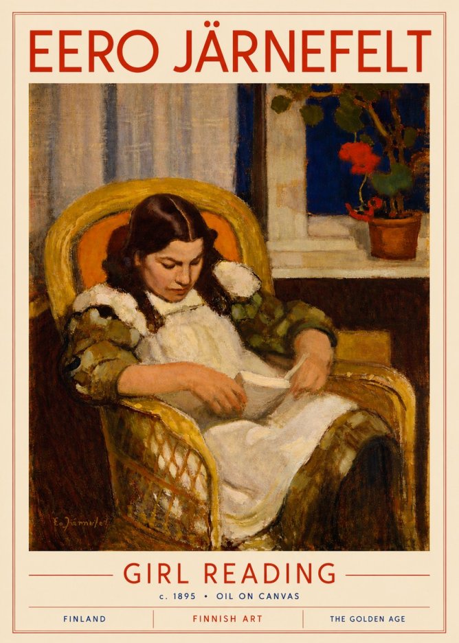 Eero Järnefelt Girl Reading No4 - Plakat
