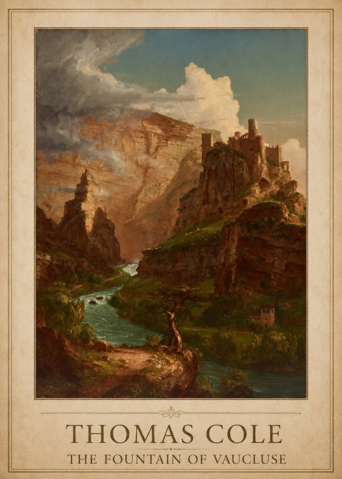 Thomas Cole The Fountain of Vaucluse II No1 - Plakat