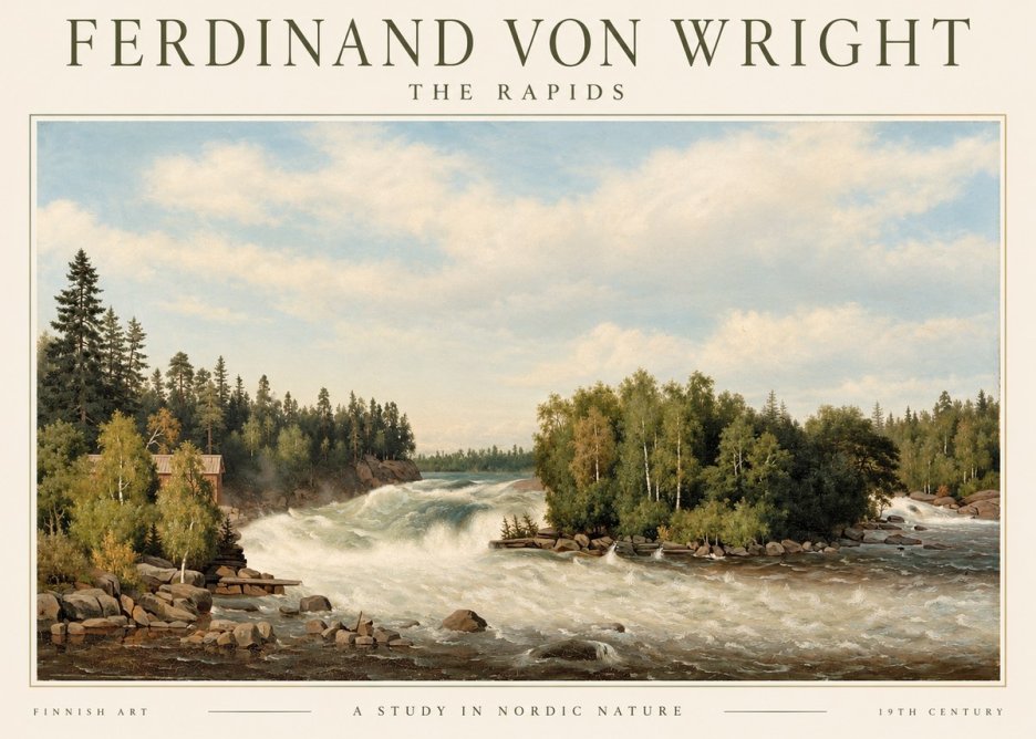 Ferdinand von Wright Rapids in a Finnish River No3 - Plakat