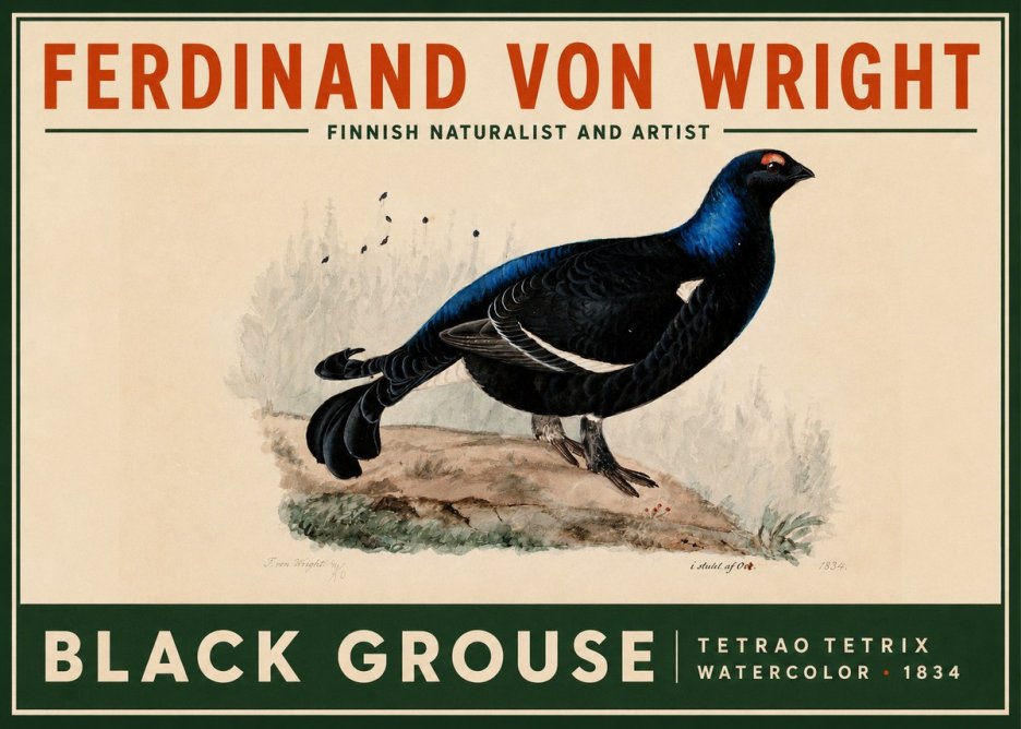 Ferdinand von Wright Black Grouse No2 - Plakat