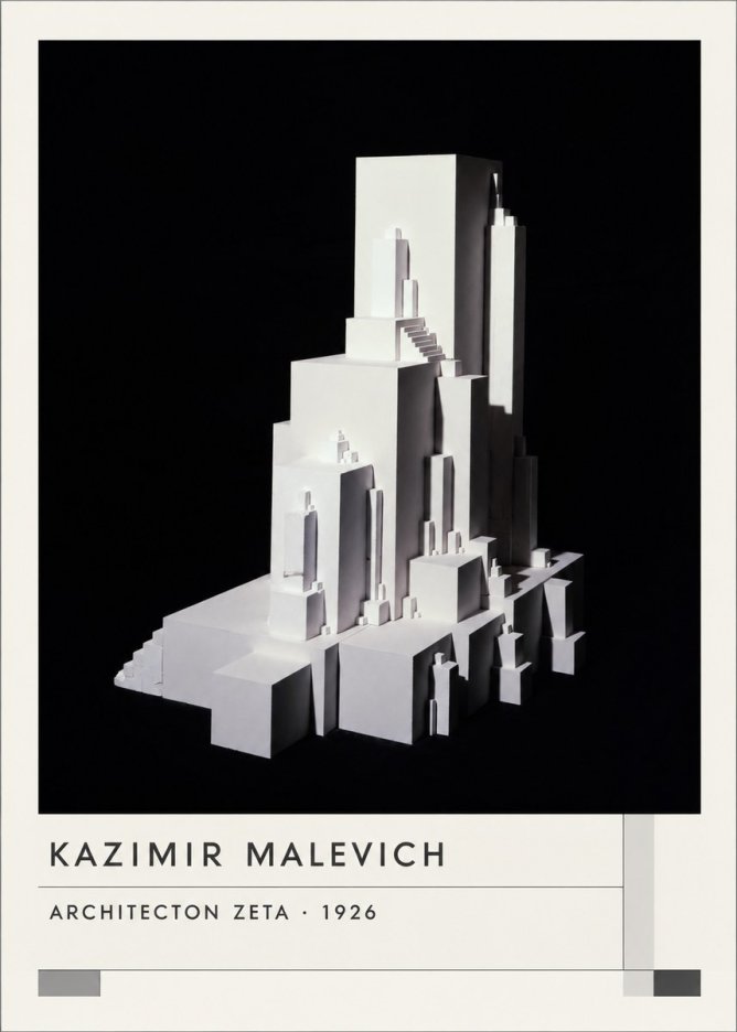 Kazimir Malevich Architecton Zeta No1 - Plakat
