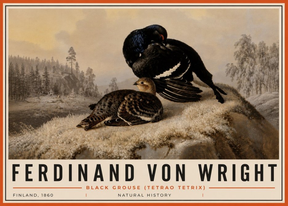 Ferdinand von Wright Black Grouse (Tetrao Tetrix) No6 - Plakat