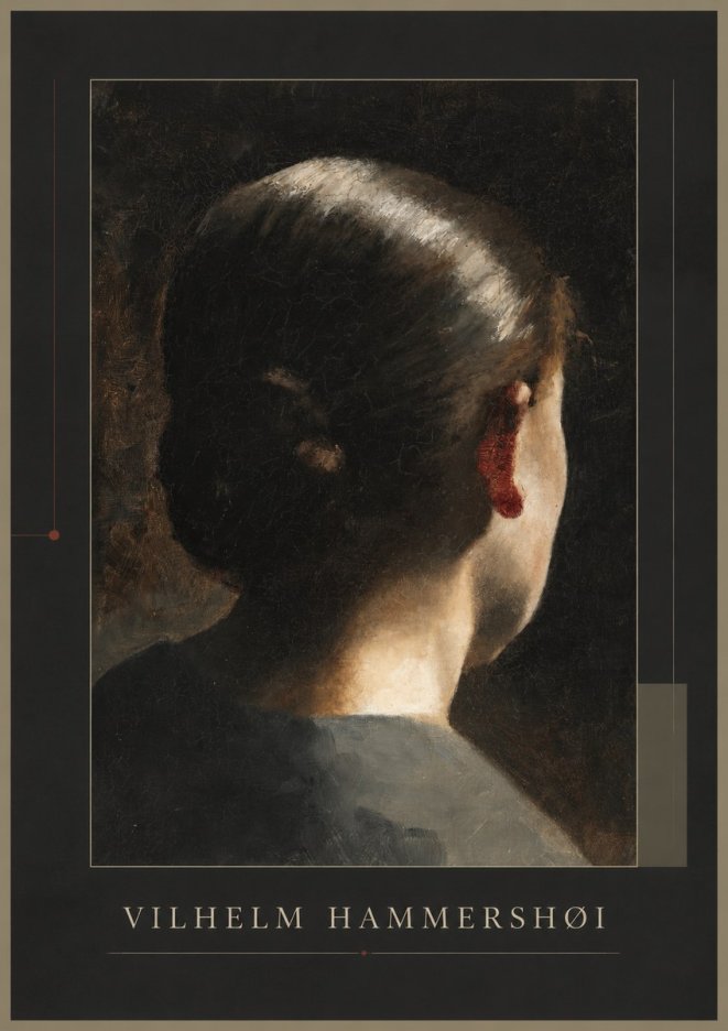 Vilhelm Hammershøi Woman Seen from Behind No1 - Plakat