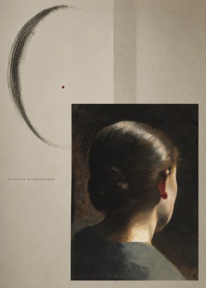 Vilhelm Hammershøi Woman Seen from Behind No6 - Plakat