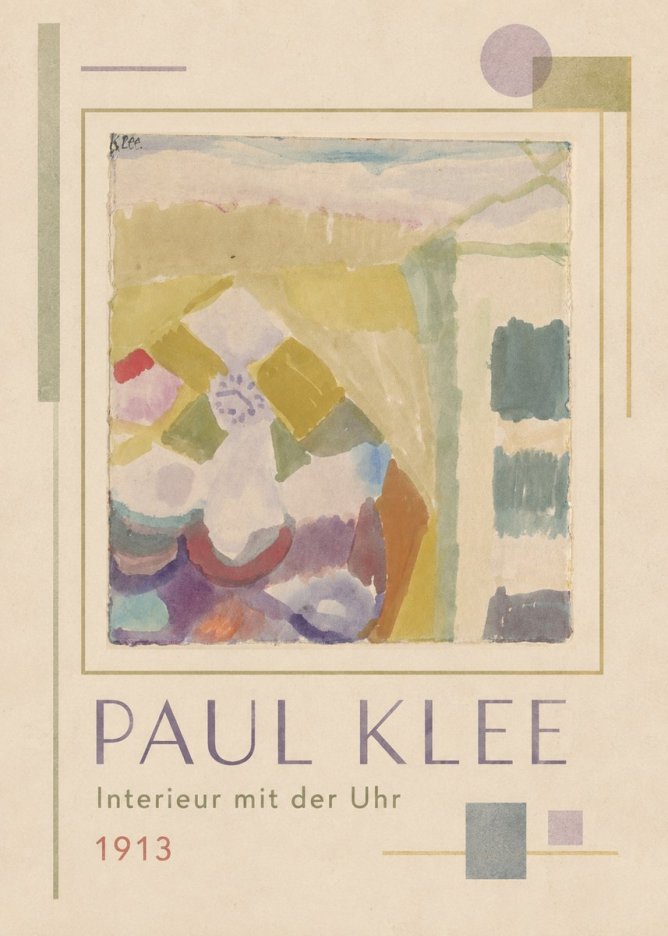 Paul Klee Interieur Mit Der Uhr II No1 - Plakat