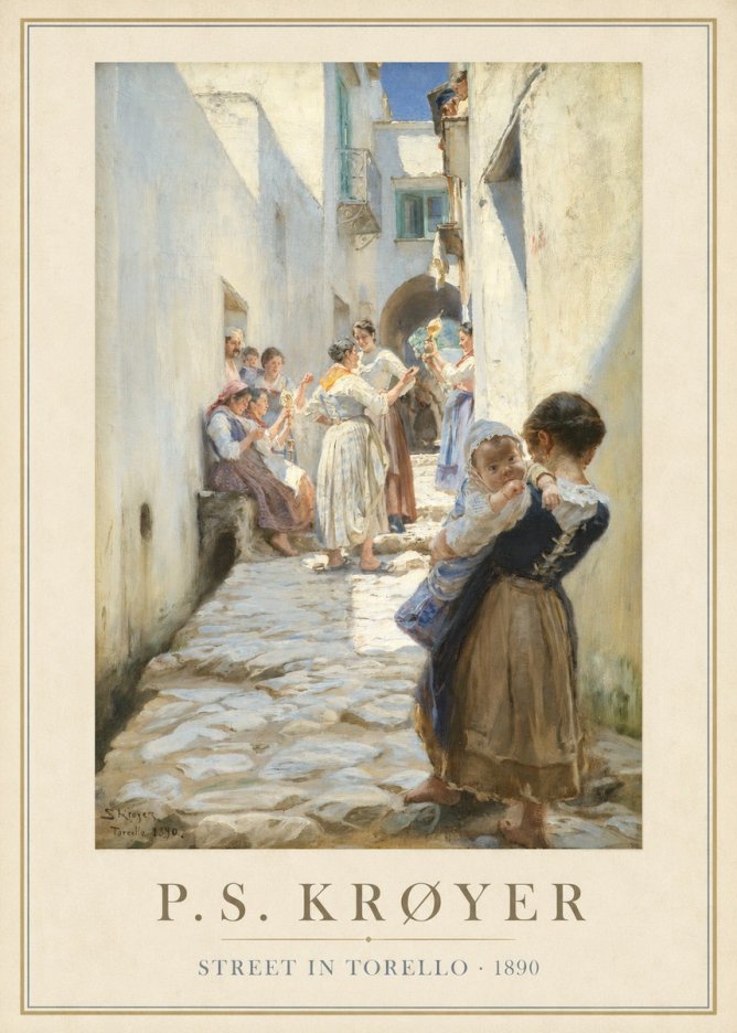 P.S. Krøyer Street in Torello No1 - Plakat
