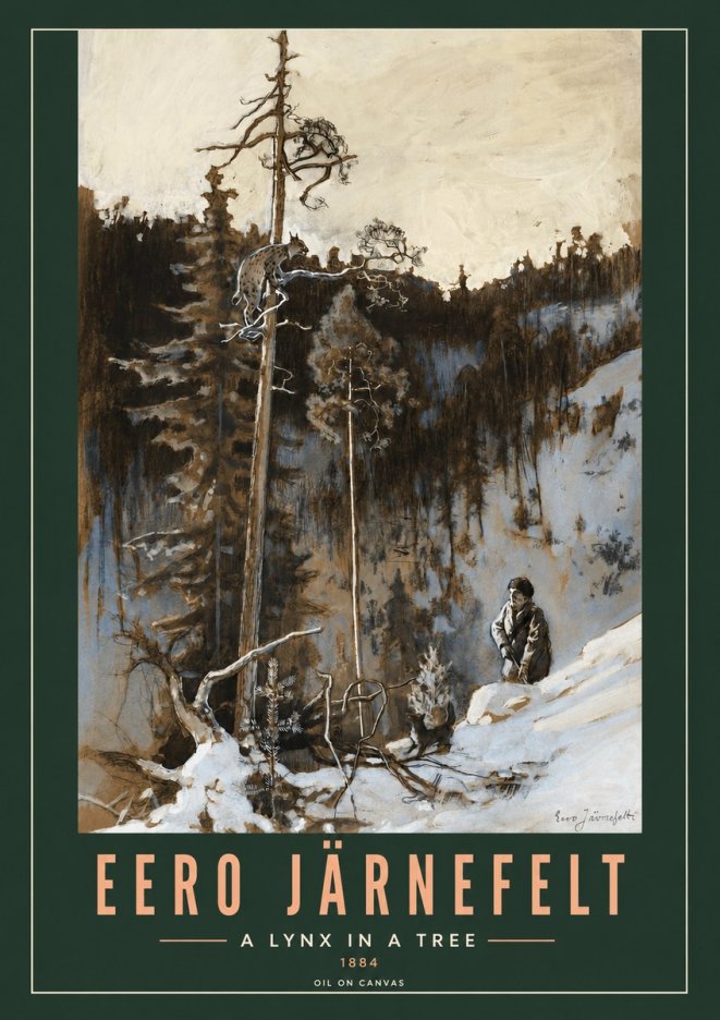 Eero Järnefelt A Lynx in a Tree No2 - Plakat