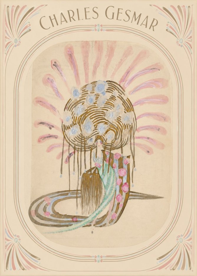 Charles Gesmar Woman with Headdress No3 - Plakat