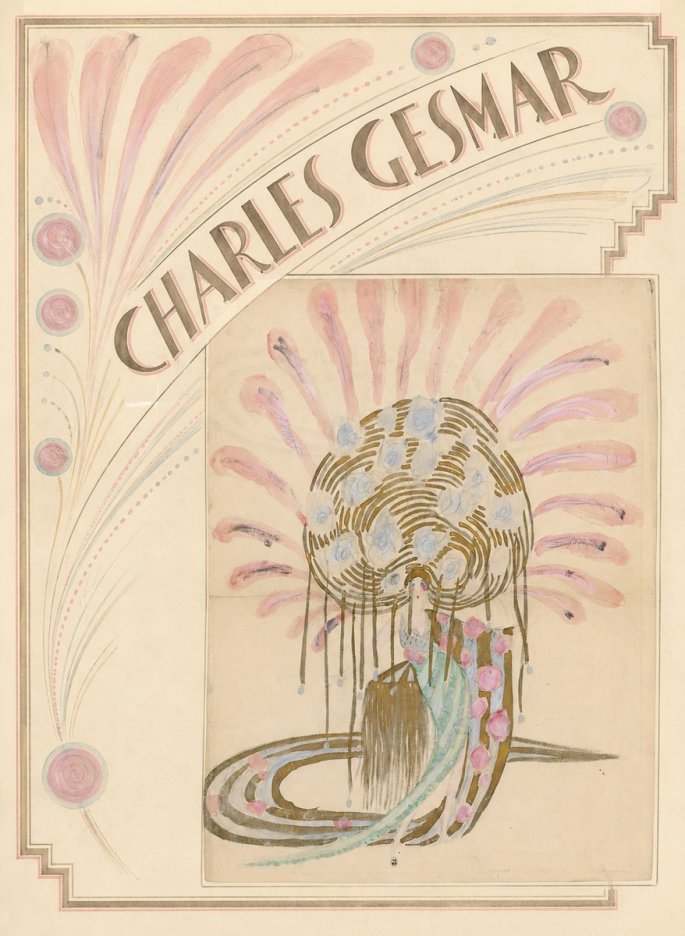 Charles Gesmar Woman with Headdress No5 - Plakat
