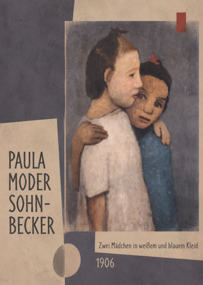 Paula Modersohn-Becker Zwei Mädchen in Weißem Und Blauem Kleid No2 - Plakat