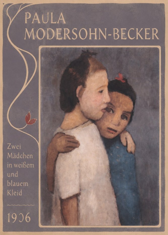 Paula Modersohn-Becker Zwei Mädchen in Weißem Und Blauem Kleid No3 - Plakat