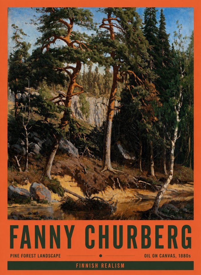 Fanny Churberg Pine Forest Landscape No2 - Plakat