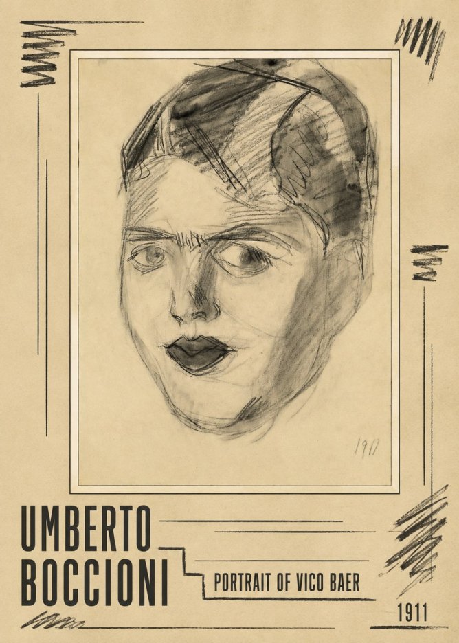 Umberto Boccioni Portrait of Vico Baer No5 - Plakat