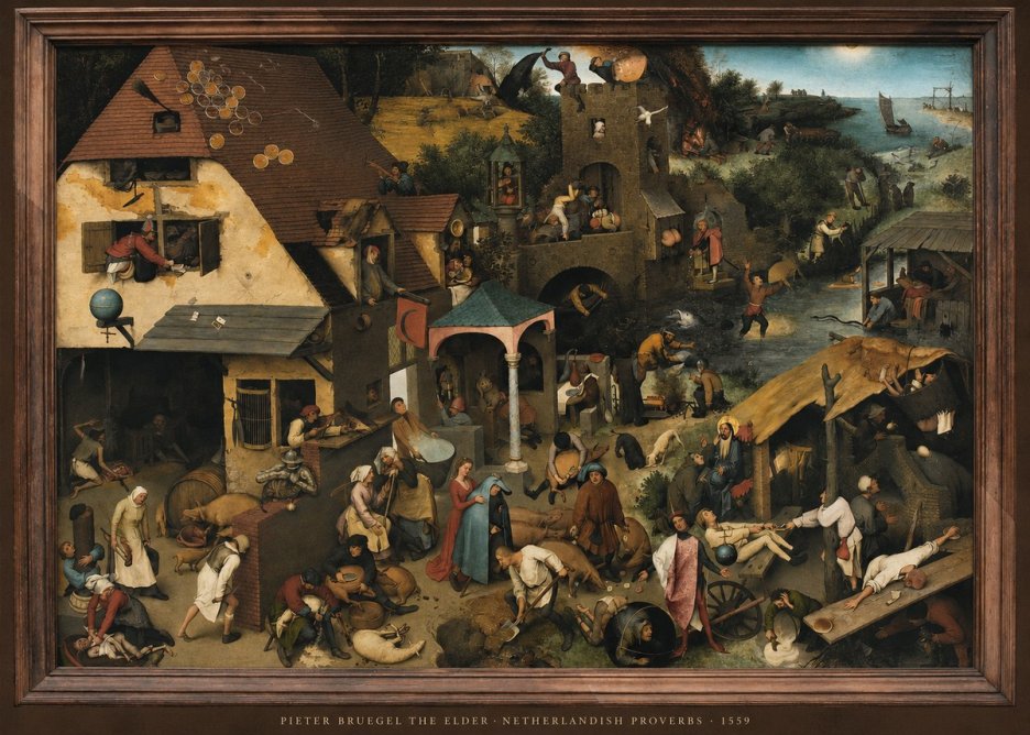 Pieter Bruegel Netherlandish Proverbs XI No6 - Plakat