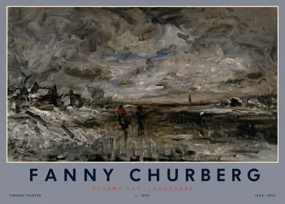Fanny Churberg Stormy Sky. Landscape No4 - Plakat